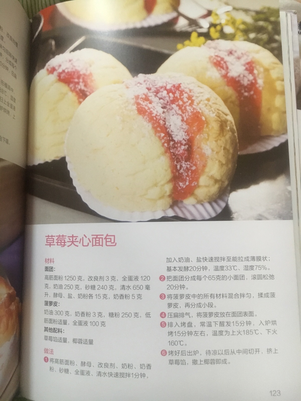 草莓夹心面包