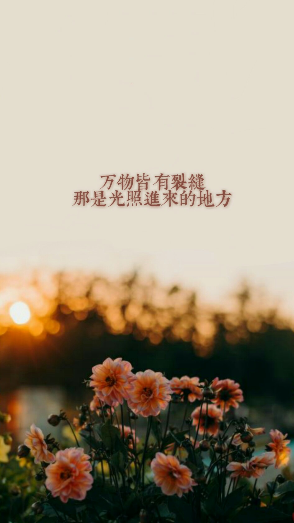 万物皆有裂痕,那是阳光照进来的地方.——莱昂纳德·科恩