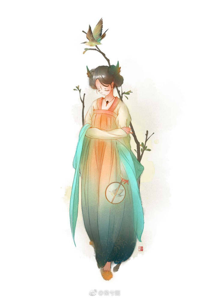 古风 古韵 中国风 手帐素材 插画 手绘 彩绘 头像 壁纸