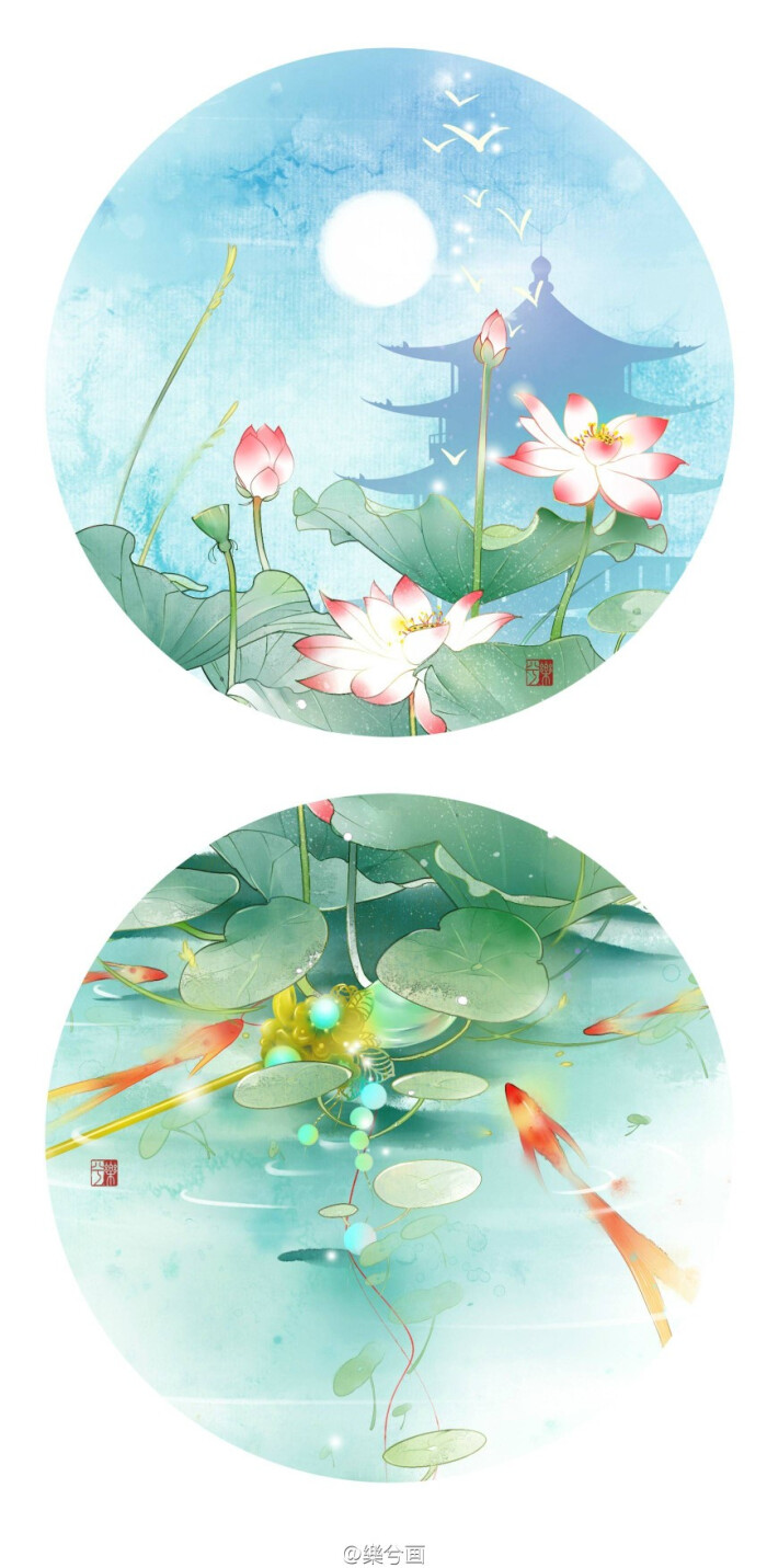 背景 古风 古韵 中国风 手帐素材 插画 手绘 彩绘 头像 壁纸