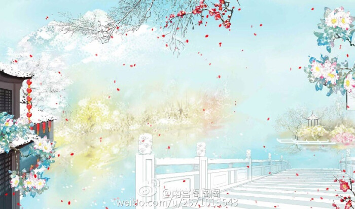 古风 古韵 中国风 手帐素材 插画 手绘 彩绘 头像 壁纸 背景