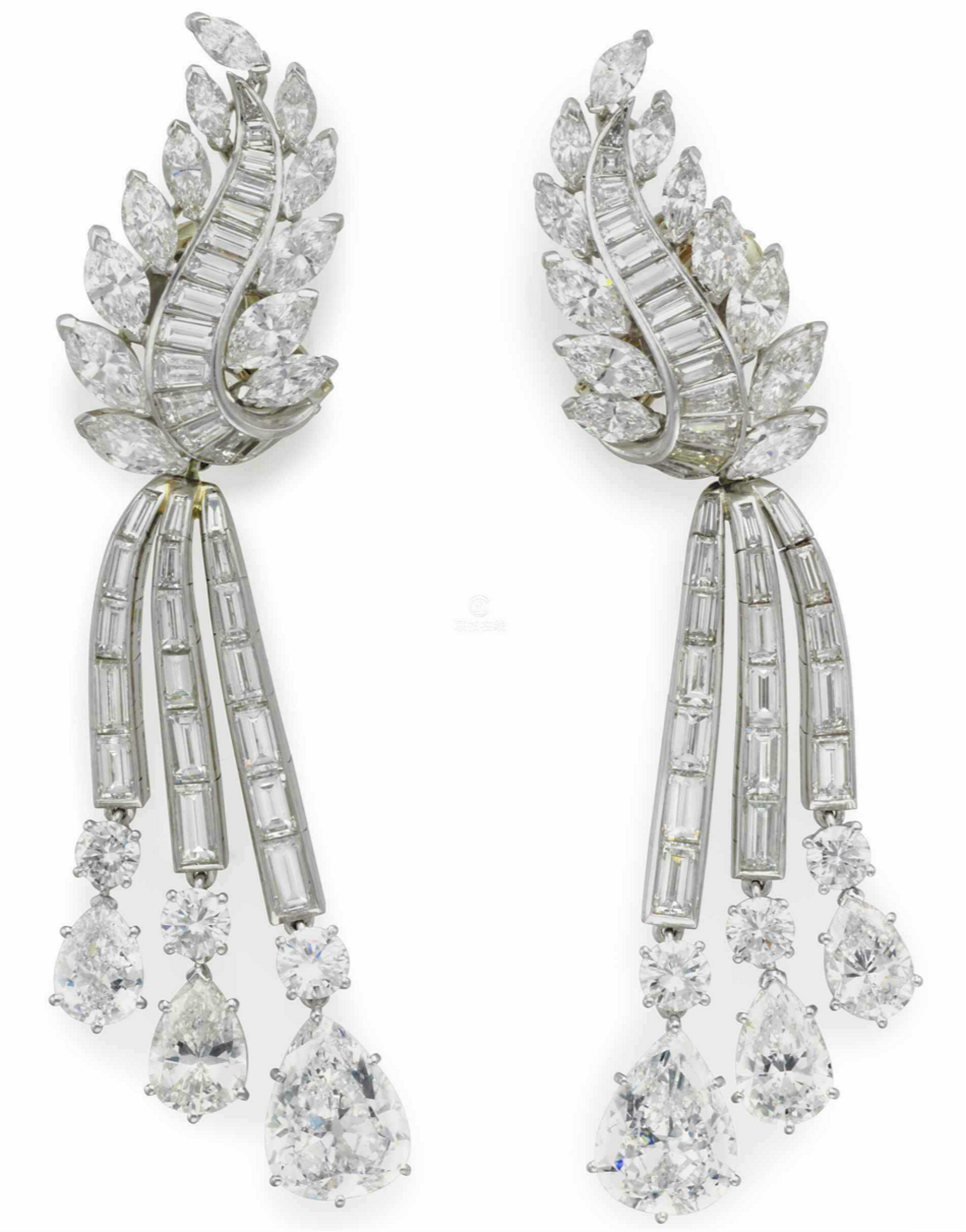 一对钻石耳环,2018年6月12日佳士得(christies)纽约珠宝拍卖会