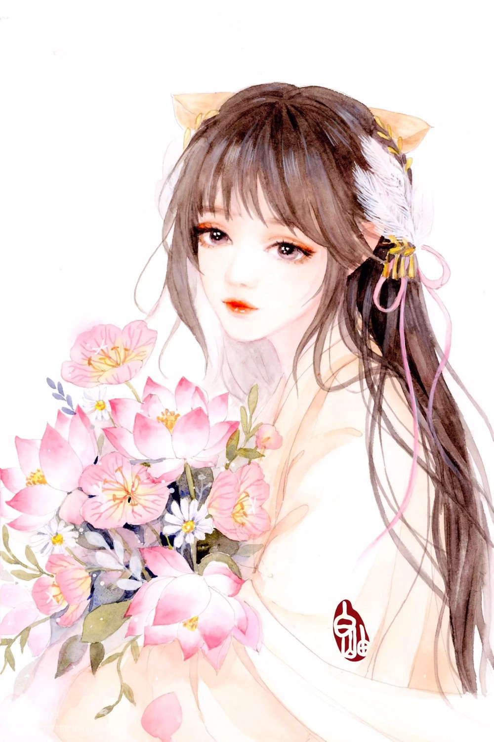 古风 古韵 中国风 手帐素材 插画 手绘 彩绘 头像 壁纸