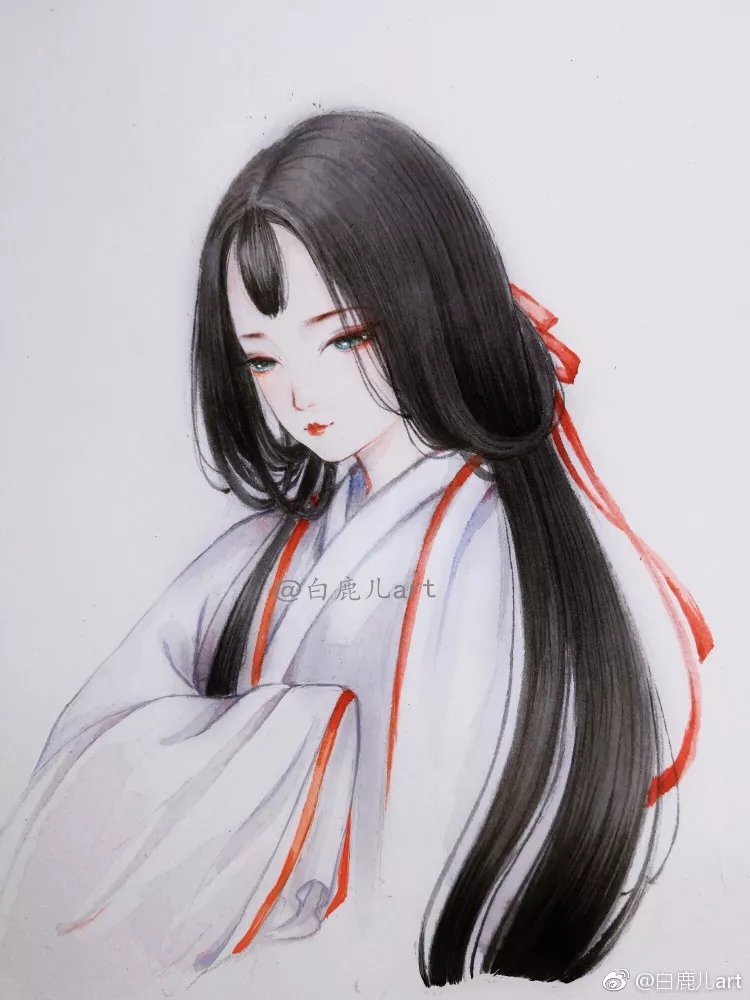 古风 手绘 头像 白鹿儿