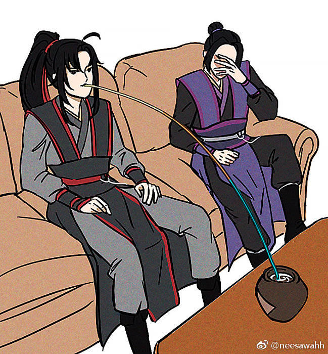 画师微博id【neesawahh】金陵,仙子,魏无羡,江澄江晚吟