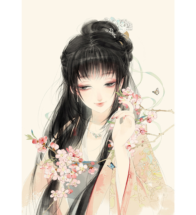古风 古韵 中国风 手帐素材 插画 手绘 彩绘 头像 壁纸