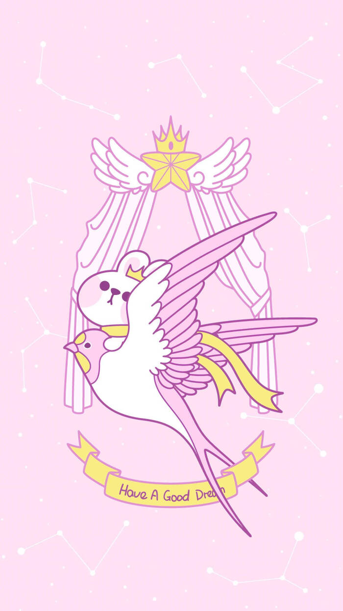 少女粉插画壁纸!短耳兔崽旋转木马
