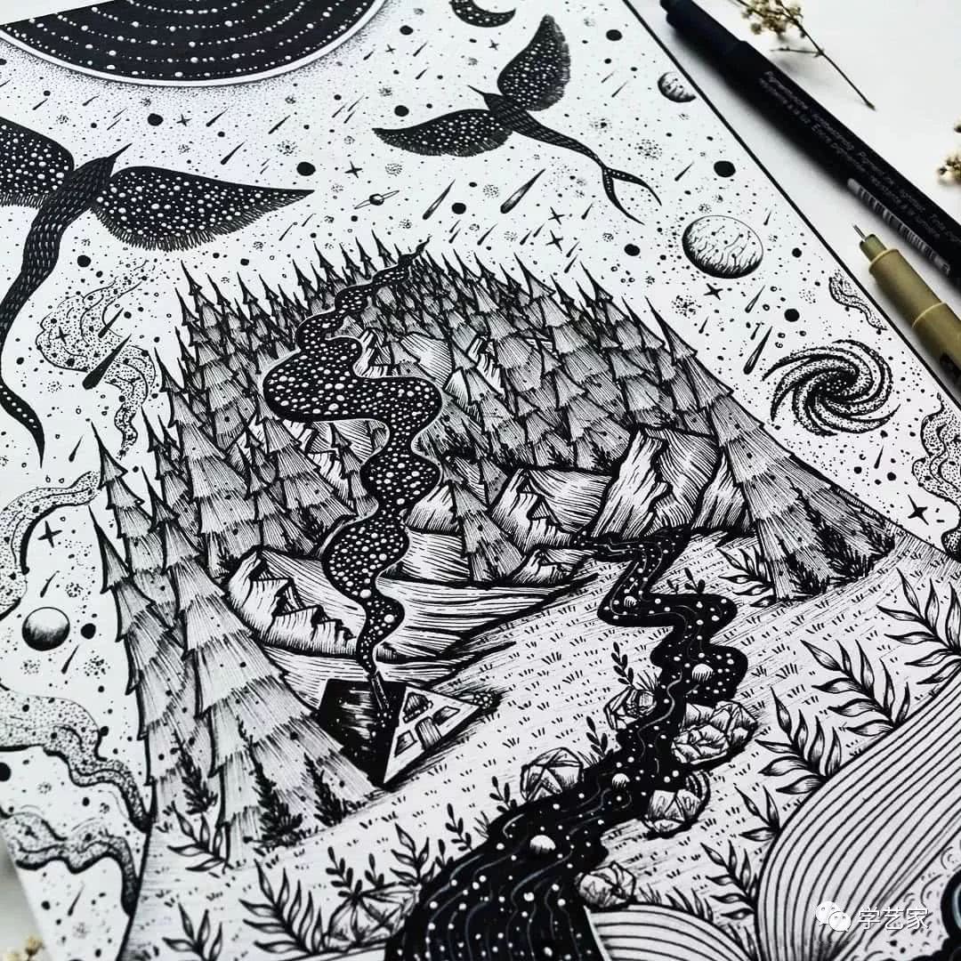 来自希腊的插画艺术家meni chatzipanagiotou,她非常喜欢尝试在不同的