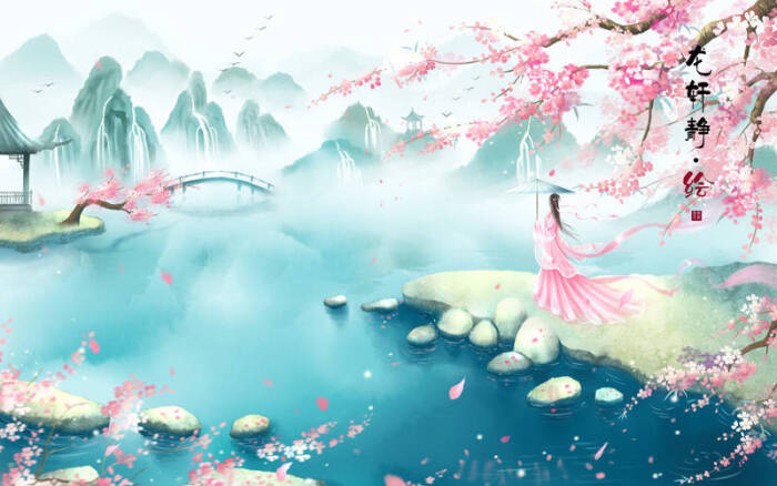 中国风 手帐素材 插画 手绘 彩绘 头像 壁纸微博:画画修仙的龙轩静