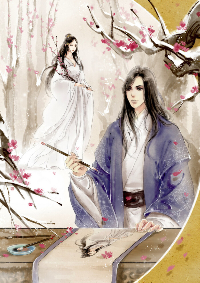 古风 古韵 中国风 手帐素材 插画 手绘 彩绘 头像 壁纸