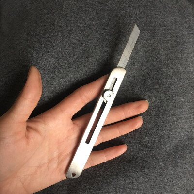 定制 预定制作发货手工制壁厚2mm304不锈钢无缝刀柄美工刀可装9mm刀片