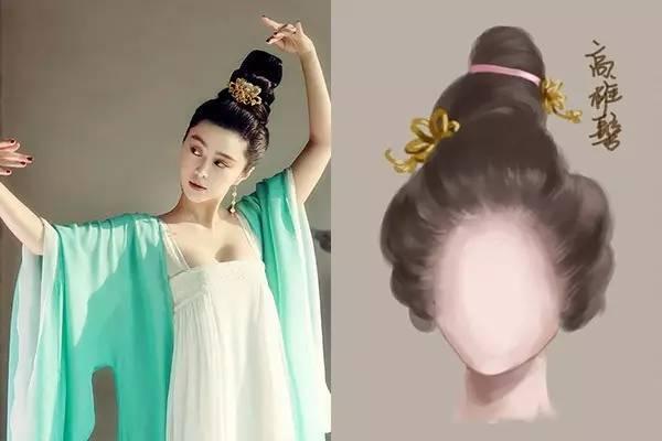 挽成单椎,耸立于头顶,所《妆台记》记载:"宋理宗朝宫妃梳高髻于顶