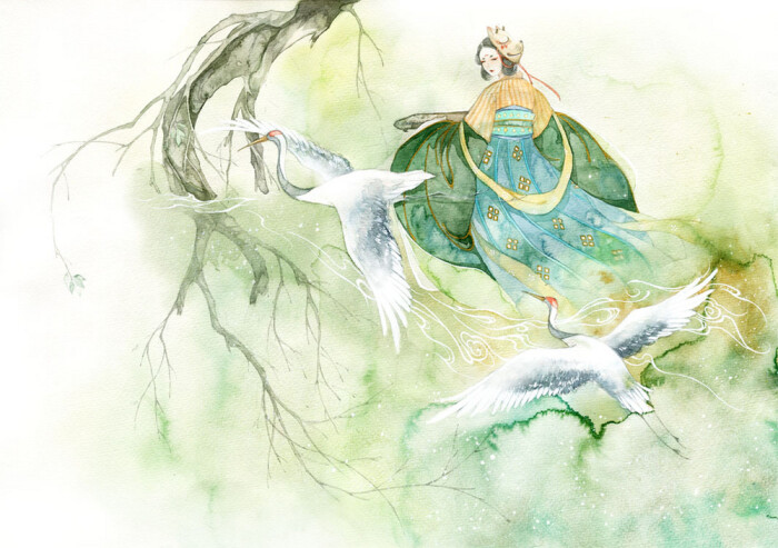 古风 古韵 中国风 手帐素材 插画 手绘 彩绘 头像 壁纸