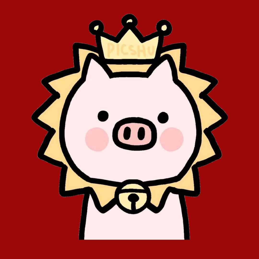 卡通猪团头,喜庆,卡通十二星座原图来自于微博@picshu