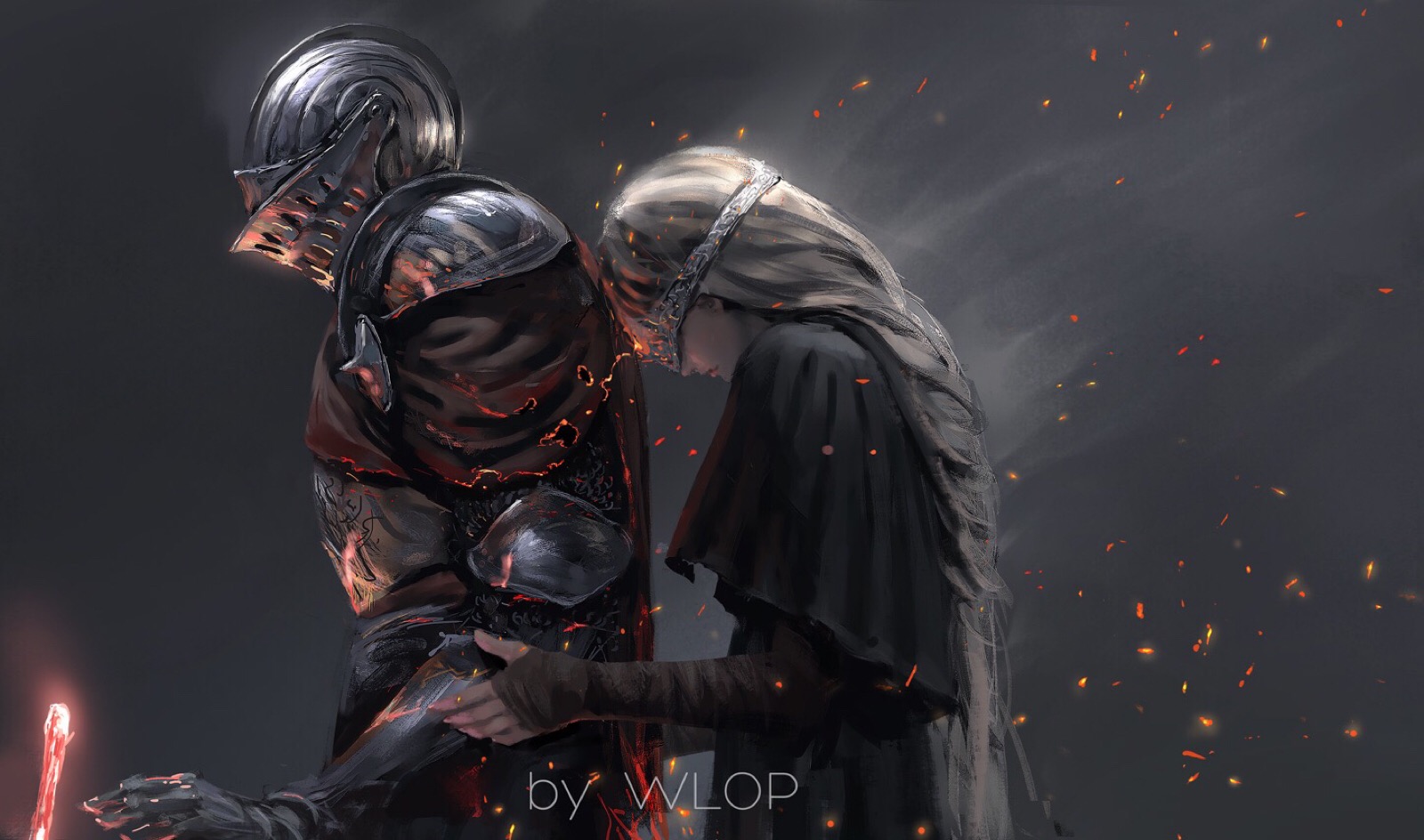 画师:wlop [id:61184765] ash # dark soul 火防女 darksouls