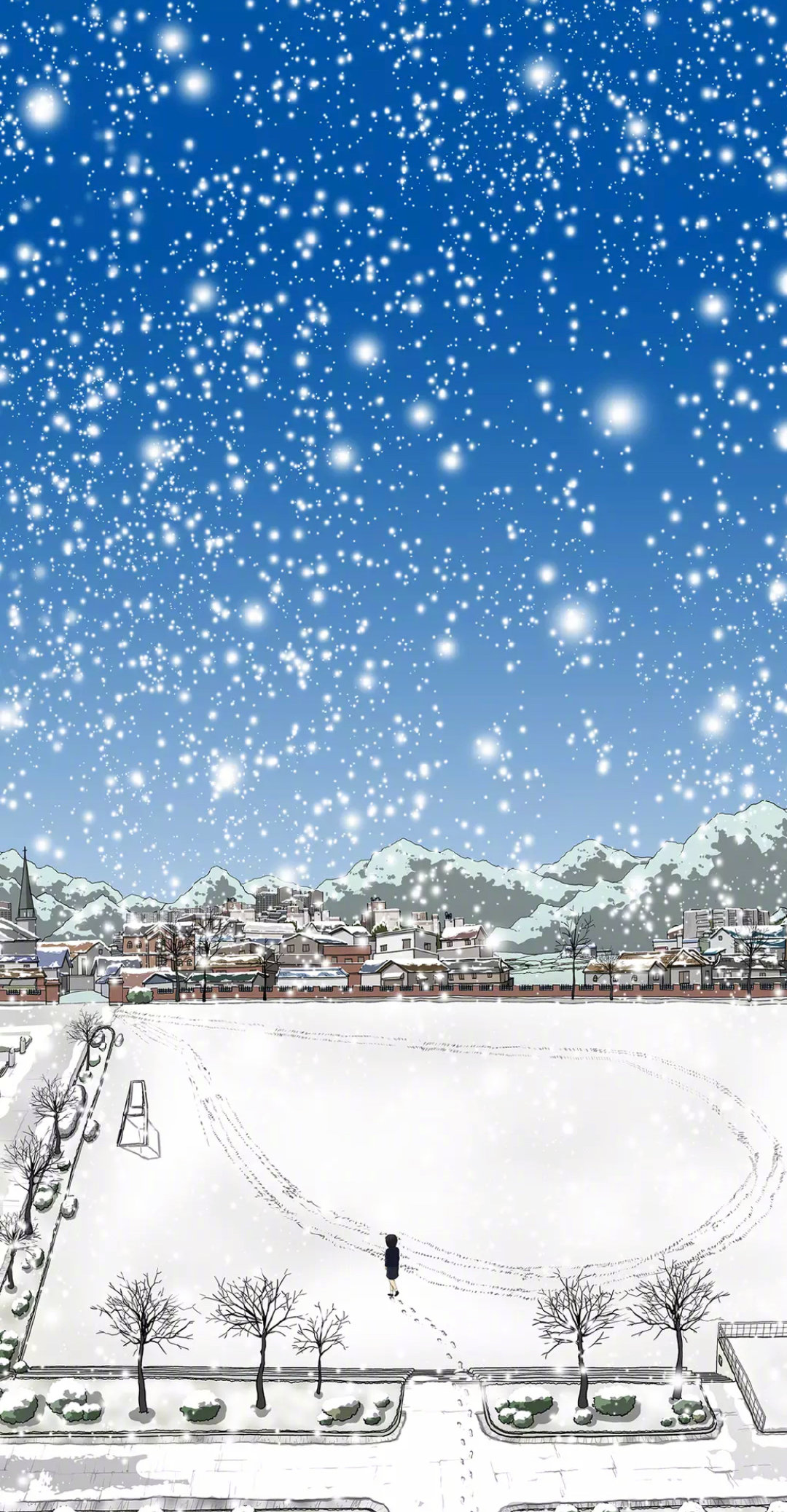 二次元雪景图图片