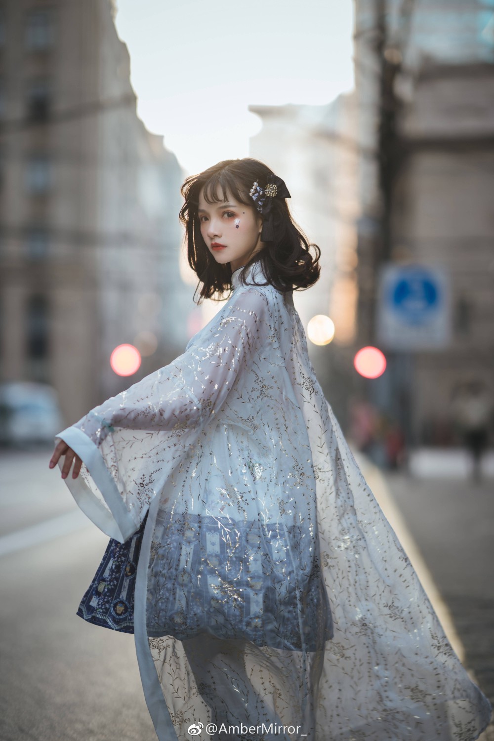 ambermirror中国风lolita千秋冠旗袍领白色jsk 罩衫/小外套 谢安然 小