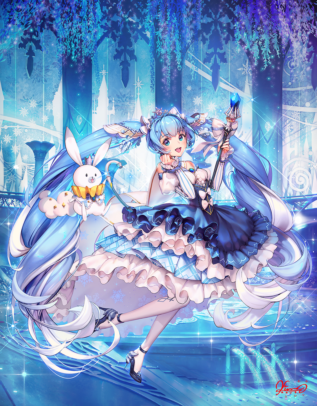 vocaloid 初音未来 雪未来2019 绘师:kkuemクエム(p id=45438) 本作品