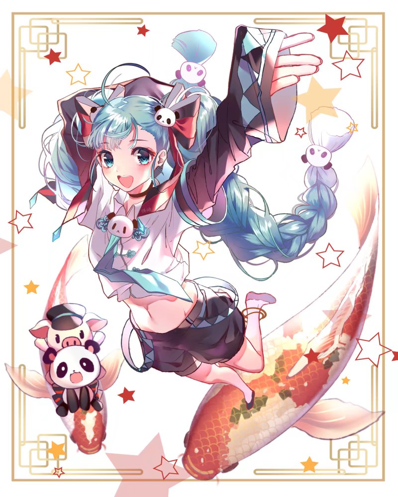 虚拟歌者与曲绘# miku 锦鲤
