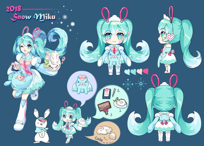2018雪初音未来服装设计方案应援绘 画师:はしむすびさん 搬运于pia
