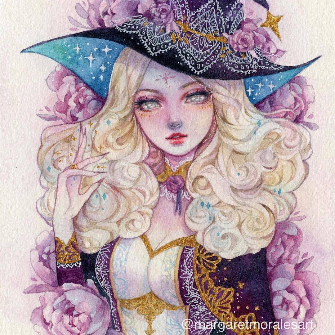 水彩 人物绘画 插画 插画师ins@ margaretmoralesart