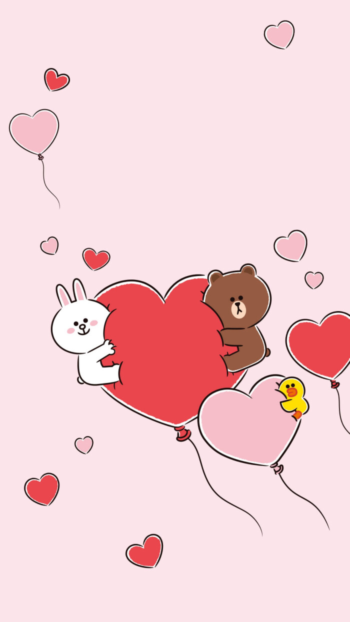 line friends 快乐情人节系列壁纸