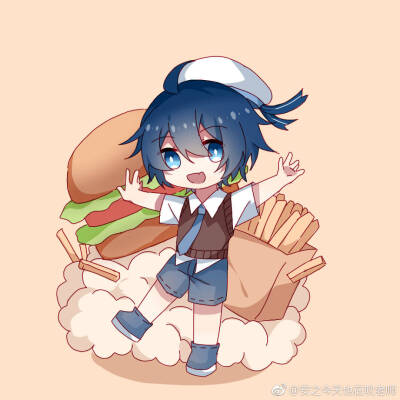 徵羽摩柯 q版×食物 vsinger 少年 虚拟歌姬 头像插画画师:@安之今天