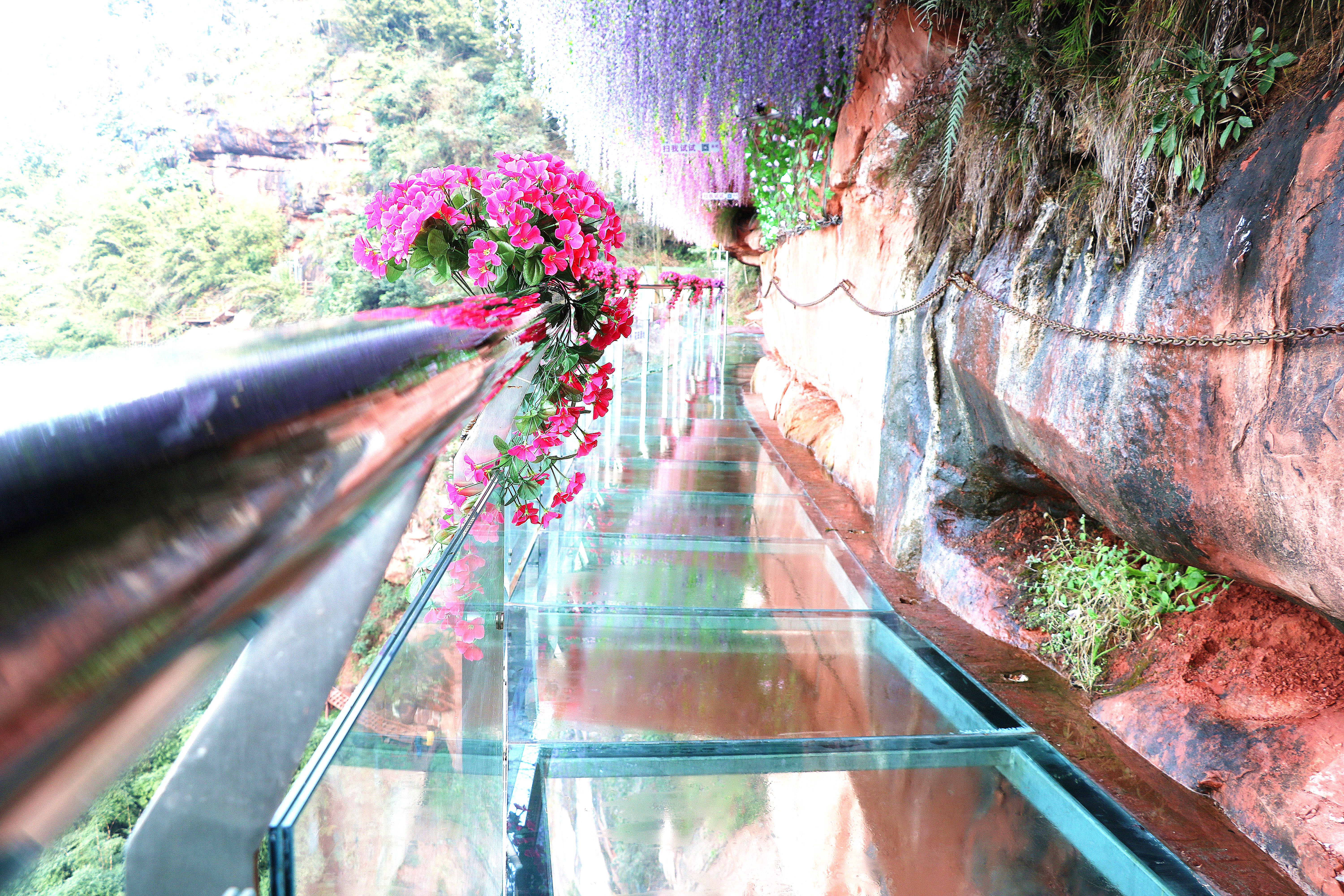 "中国·泸州·花田酒地幸福酒久七彩玻璃栈道"是西南具特色的七彩玻璃