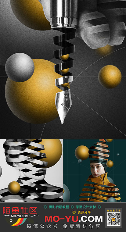 人像照片添加立体镂空特效ps动作插件