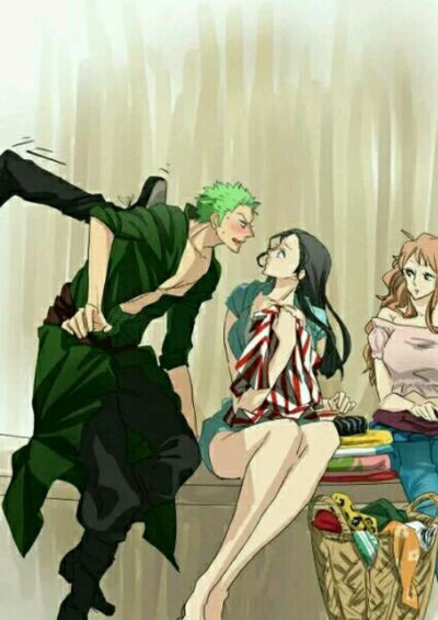 海贼王onepiece 壁纸 索隆和罗宾 画面好有爱的说 漫画版 高清手机