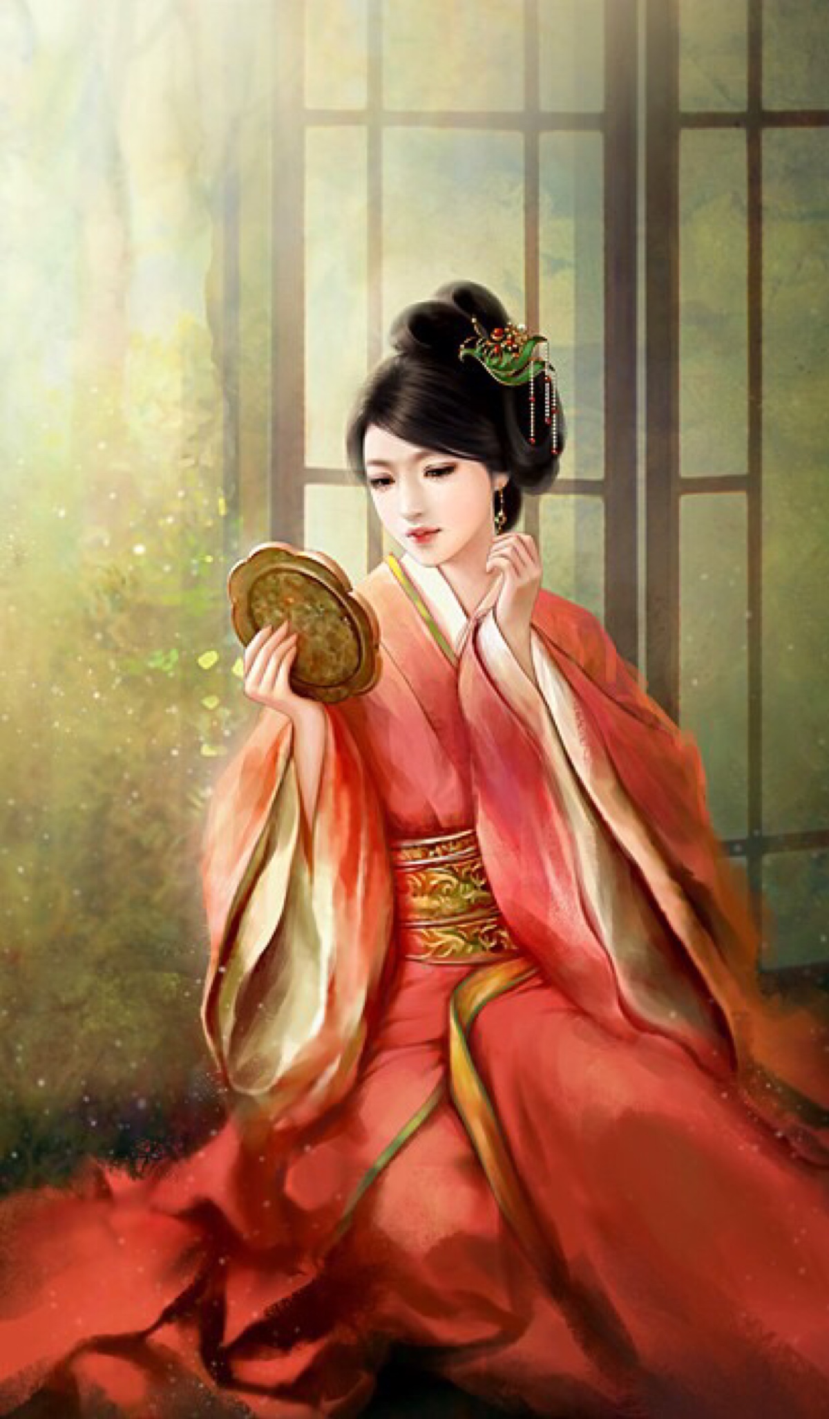 犹记当初,你回眸莞尔,一笑倾城百日香.【古风立绘】