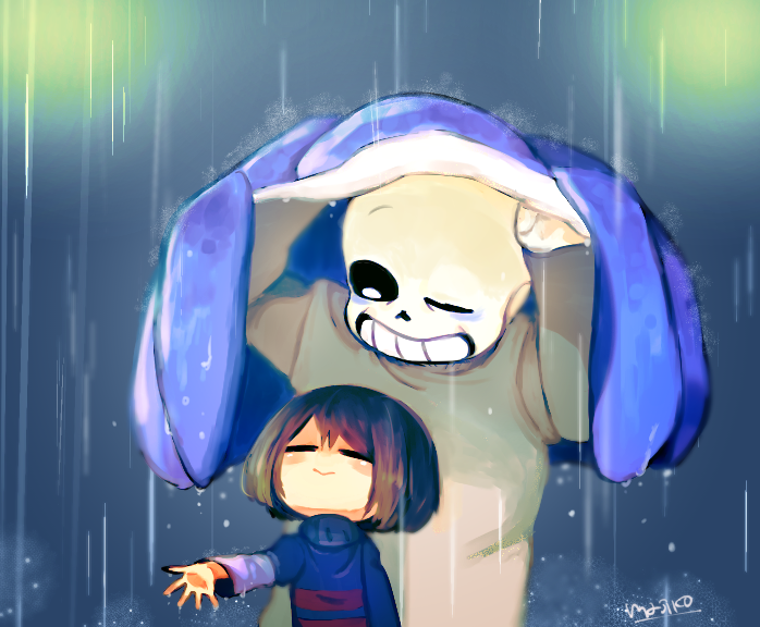 病娇sans×frisk图片