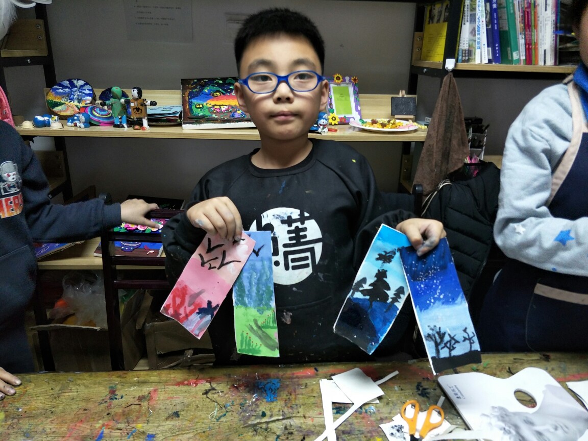 水粉画,书签