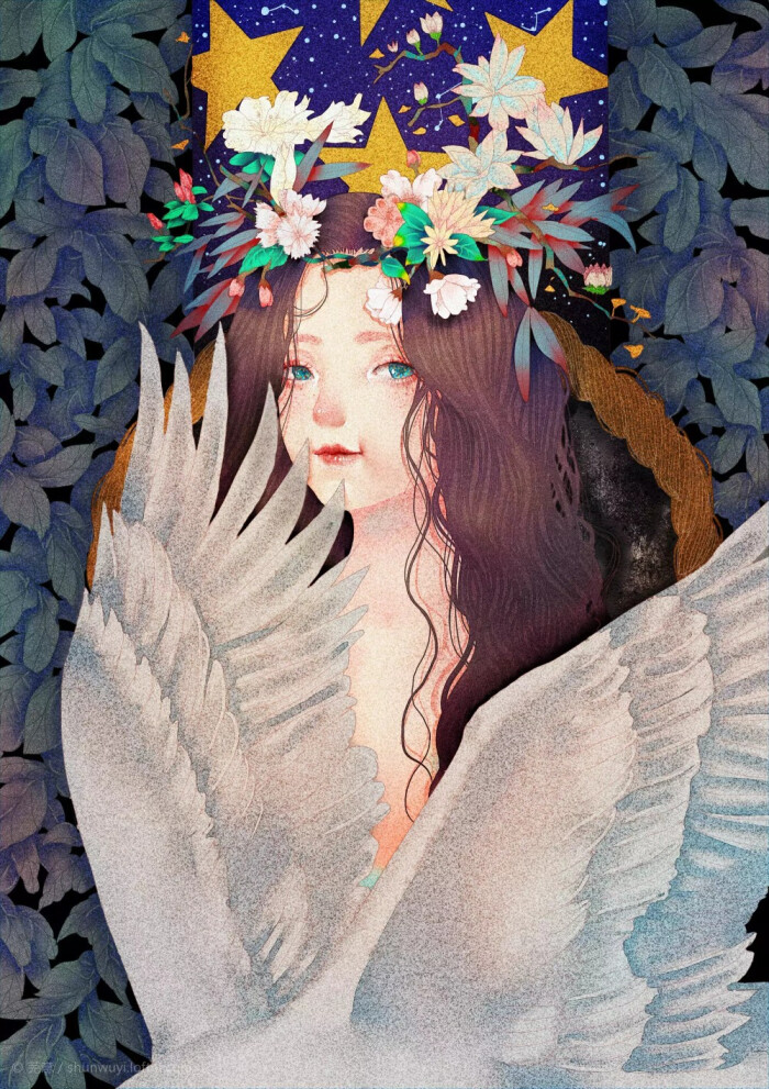 手绘 二次元 清新 唯美 森系 文艺 治愈 动物 植物 彩铅 水墨 水彩