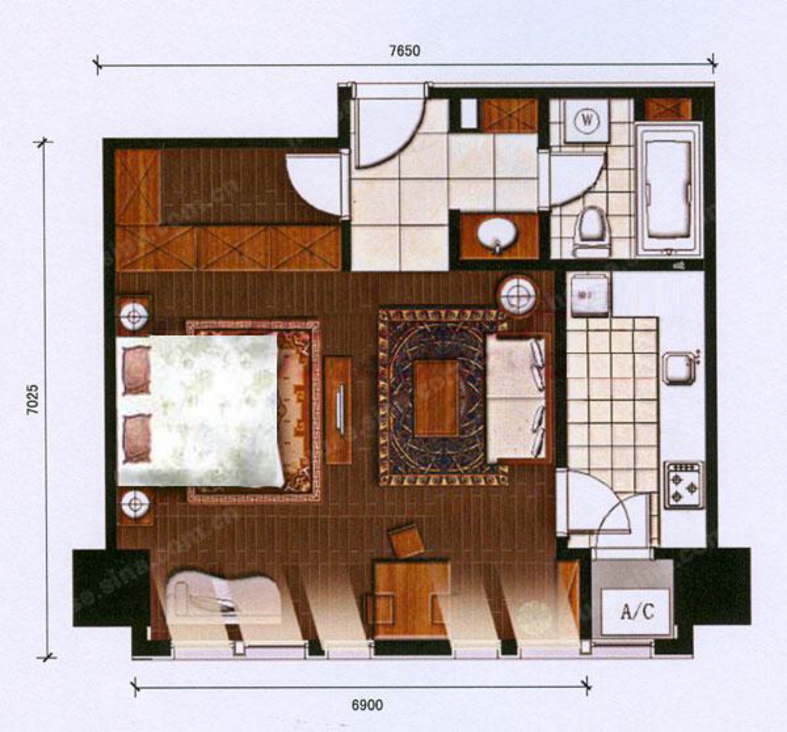 25平米单身公寓设计图图片
