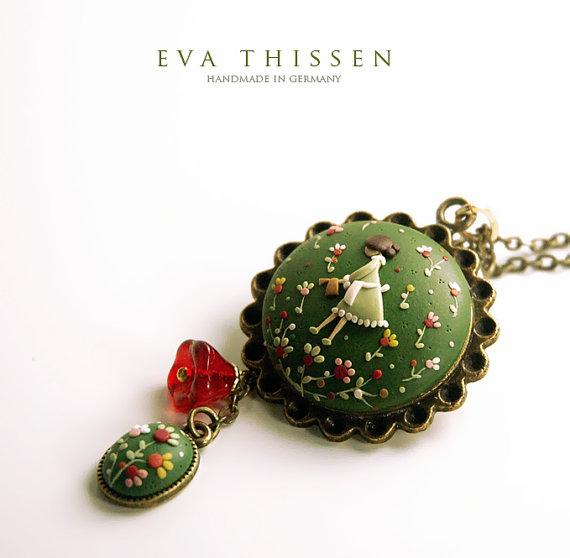 充满温情的软陶浮雕首饰——evathissen软陶饰品