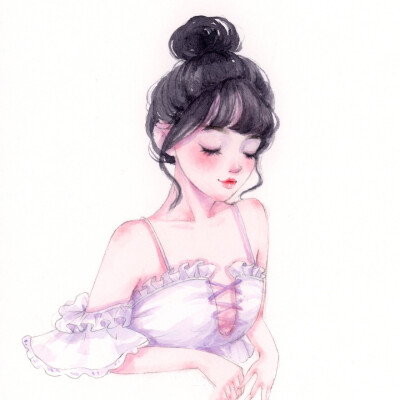 可爱的小姐姐头像壁纸 手绘·水彩画 cr@王大可vvv