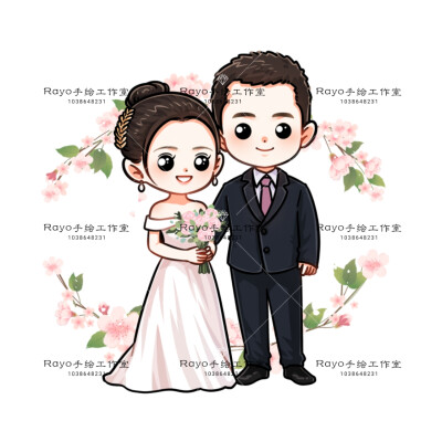 男生头像 手绘婚纱照 插画手绘 情侣手绘头像 原创 手绘 壁纸 q版头像