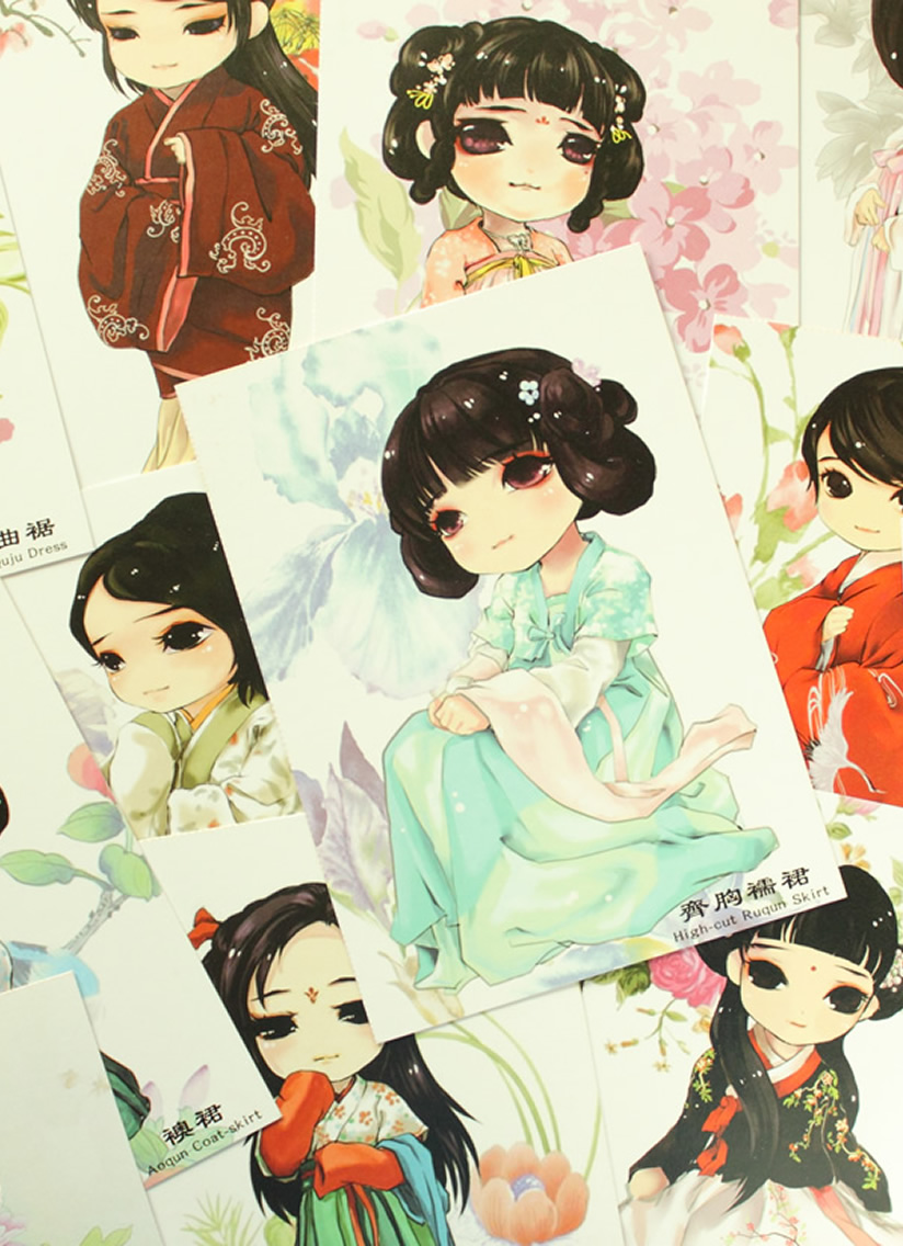 q版绝美汉服明信片