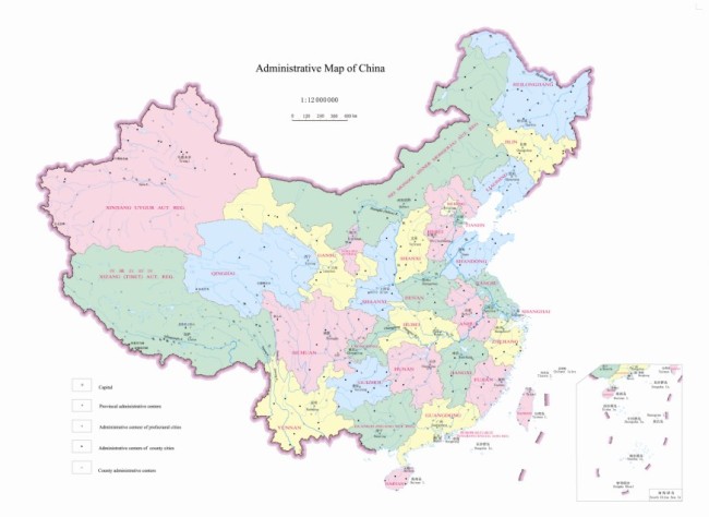 中国地图矢量图 中英文版