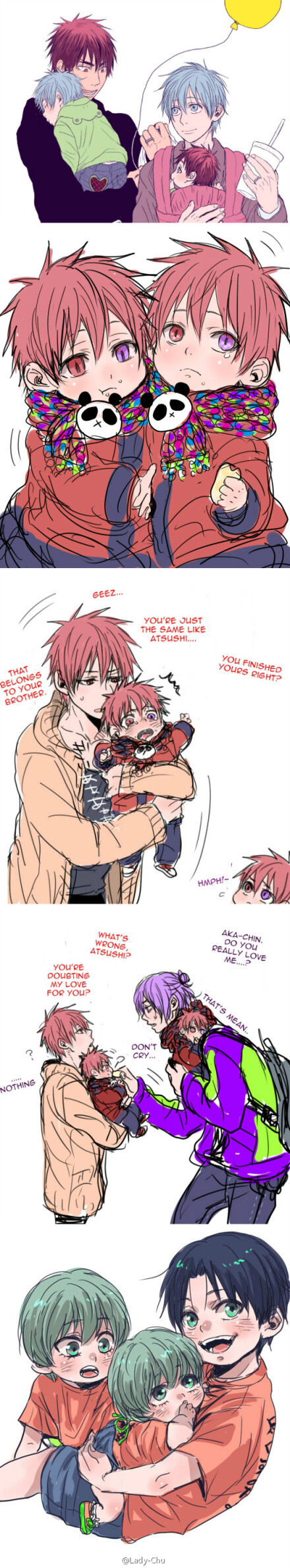 火黑# #紫赤# #板车组# 一家人的设定好萌wwww(via tumblr:irisviel