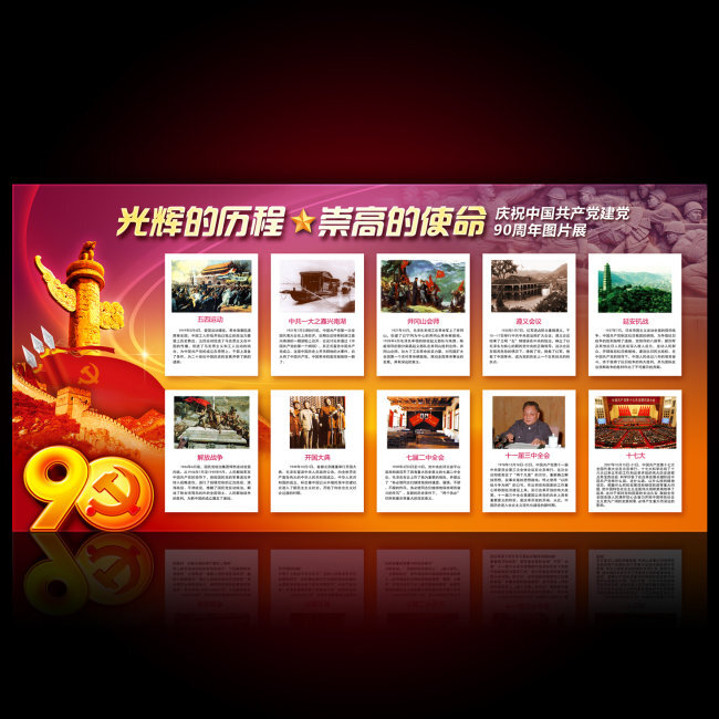 中国共产党党史展板宣传栏设计下载