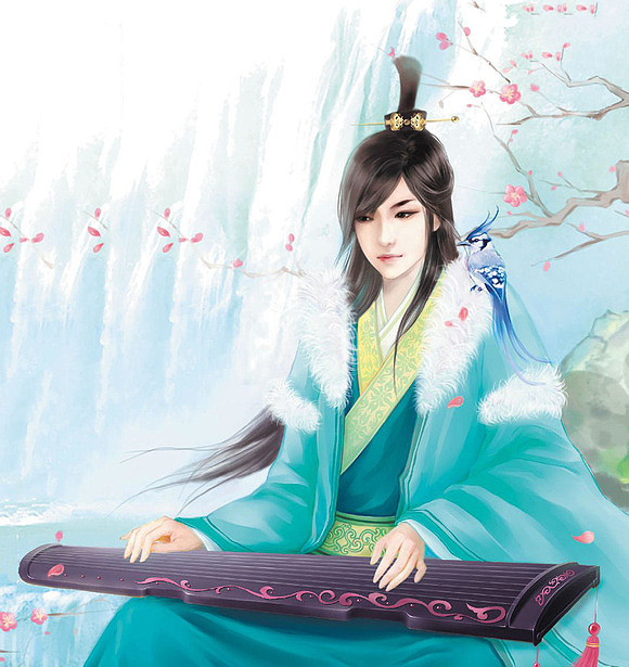 古风 美男 琴