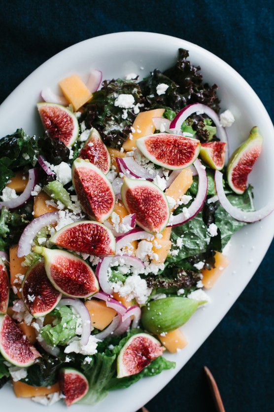 fig and melon salad with creamy lemon