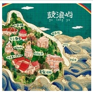 庄小壳 鼓浪屿 卡通插画 地图 明信片 10张