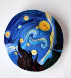 高端定制 刺绣英文名 Hello Vincent 星月夜…-堆