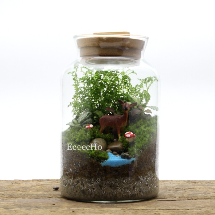 ecoecho 苔藓微景观 苔藓瓶生态瓶 创意绿植 森林动物系列-小鹿