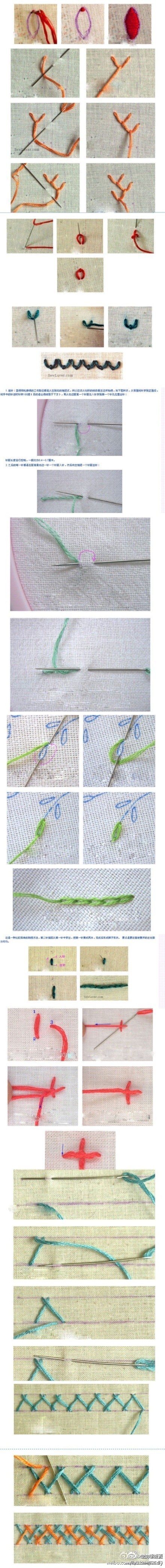 一些常用的刺绣小针法,喜欢的拿去.