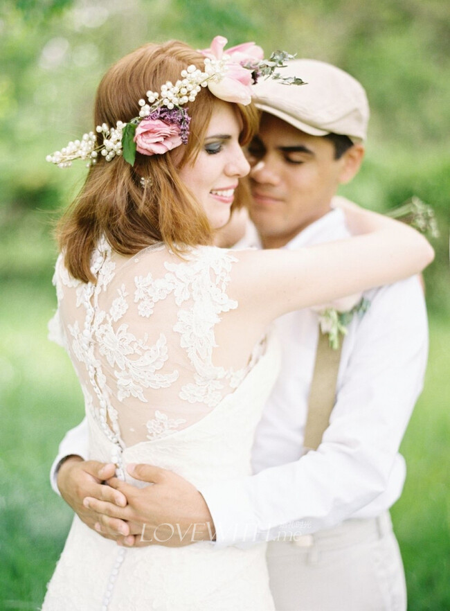 波西米亚风的婚纱照,新娘仿佛是丛林中的花…