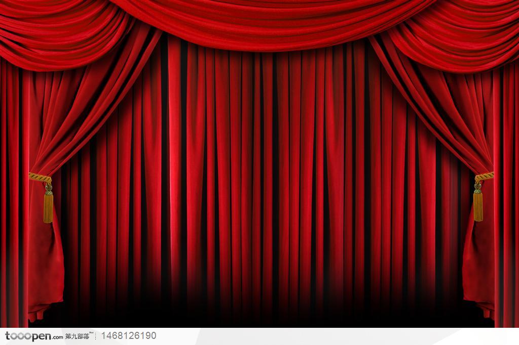 红色舞台幕布高清设计图片背景